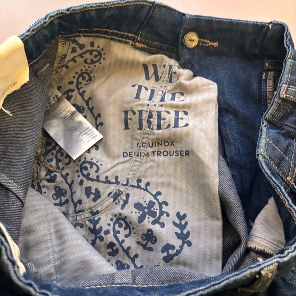 NWT Free People Eqinox wide leg denim Trousers baggy jean pants Size 28 - Picture 13 of 14